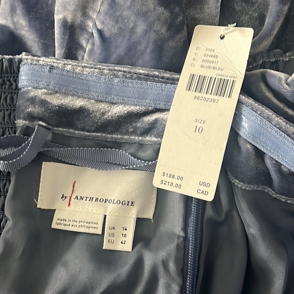By Anthropologie The Femme Velvet Jumpsuit in Blue Multiple Sizes NWT - Picture 4 of 10